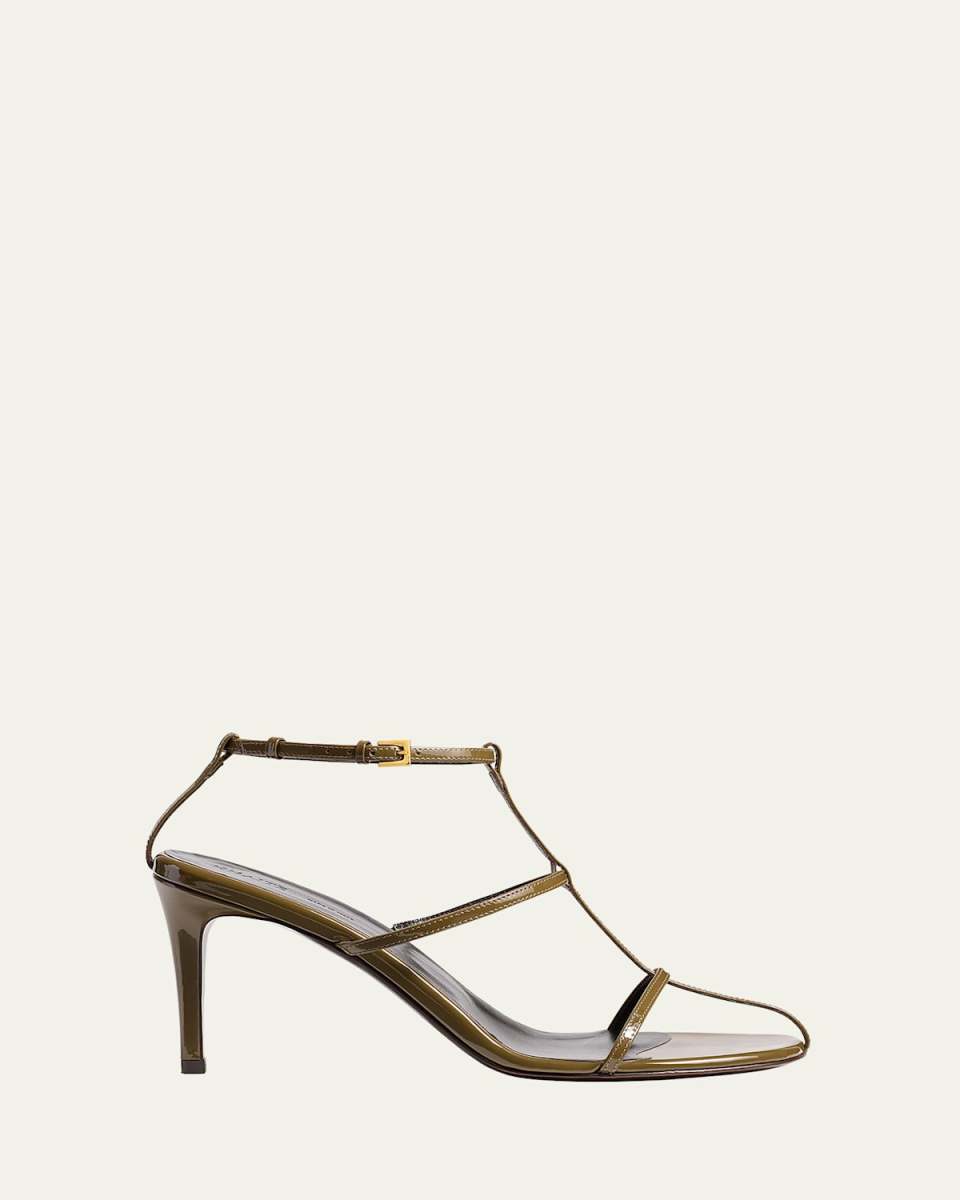 Leather T-Strap Sandals
